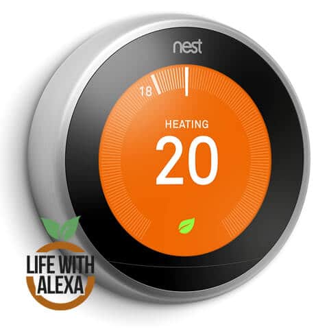 Google Nest Learning Thermostat, 3rd Generation, Stainless Steel